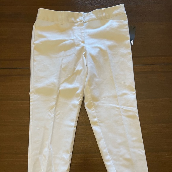 NEW Liz Claiborne 8P White Cropped Dress Pants - Picture 1 of 7